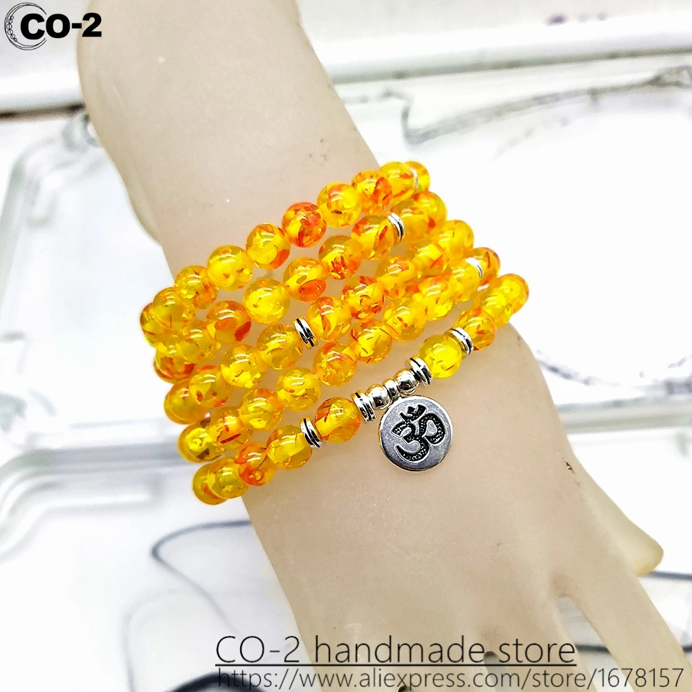 Цветок Янтарный полудрагоценный 8 мм натуральный камень 108 мала Амазонит бусины