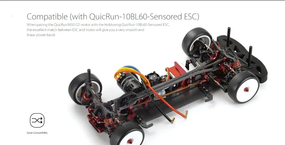 Hobbywing QuicRun 10BL60 60A сенсорные ESC 10,5 T 3650SD 3500KV сенсорный двигатель настройки карты для 1/10 1/12 drift F1 Багги Touring