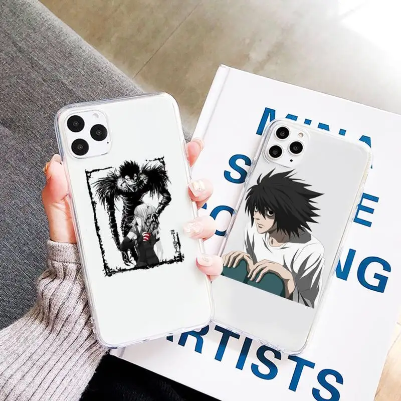 

Death Note Notebook anime Phone Case Transparent for iPhone 6 7 8 11 12 s mini pro X XS XR MAX Plus
