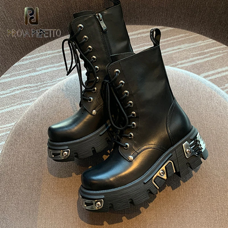 

Новинка 2020, модные женские короткие ботинки на толстой подошве с заклепками на весну и осень, Кожаные полуботинки мартинсы Geuniue с увеличенно...