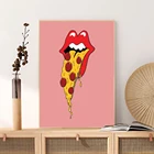 Абстрактная пицца, холст, Художественная печать, настенный плакат для украшения детской комнаты, Настенный декор, картина