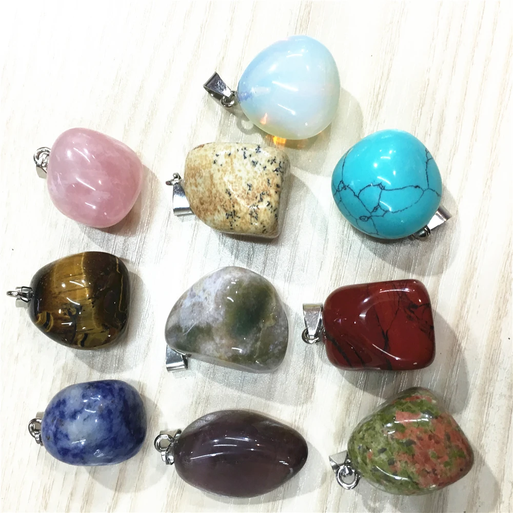 10 шт. хит продаж новинка Необычные модные подвески из натурального камня розовые