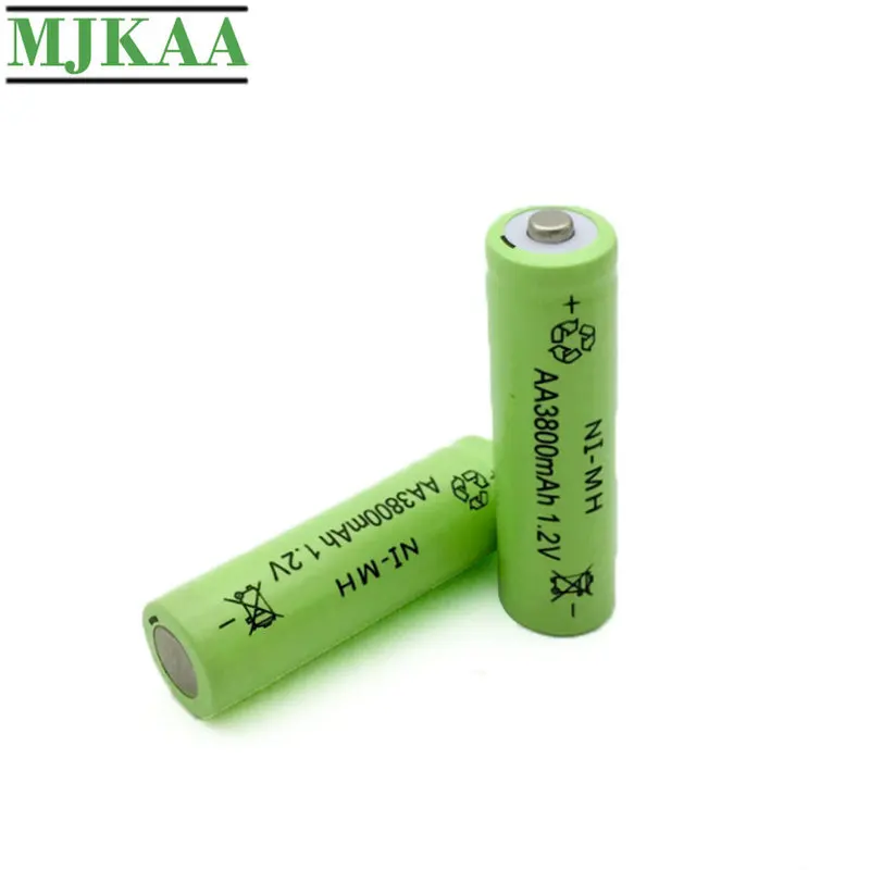 MJKAA 8 шт AA 3800mAh Ni MH 1 2 V аккумуляторная батарея 14 мм * 50 никель металл гидридные