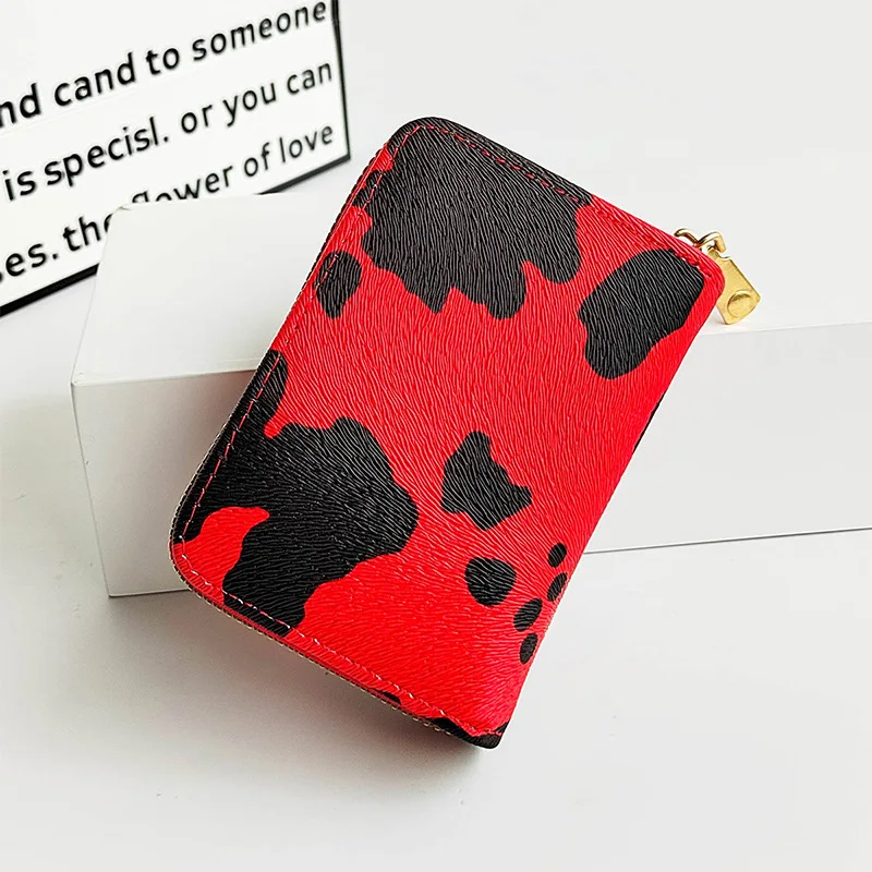 

Cross Border Milk Pattern 9-position Organ Bag Women's Card Bag Foreign Trade Pu Zero Wallet Credit Card Clip Trend Mini Purse