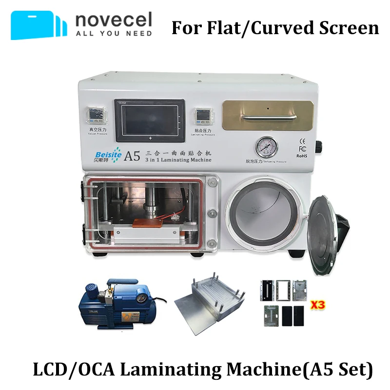 

Novecel A5 OCA Laminator Machine Bubble Remover OCA Laminating All in One Machine For Samsung Edge for iPhone Screen Refurbish