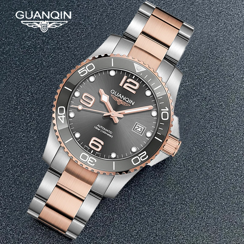 

GUANQIN Luxury Brand Men's Automatic Mechanical Watches Sapphire Glass 100M waterproof Men Wrist Watch Japan NH35A Montre Homme