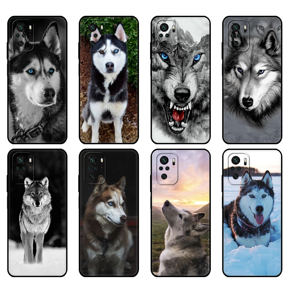 Черный чехол из ТПУ для Xiaomi Redmi 9T, чехол для Redmi Note 9T, Note 10 Pro, чехол с изображением волка, Хаски, собаки