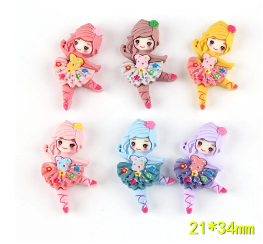 10 шт./лот милые каучуковые кабошоны принцессы с плоской задней стороной
