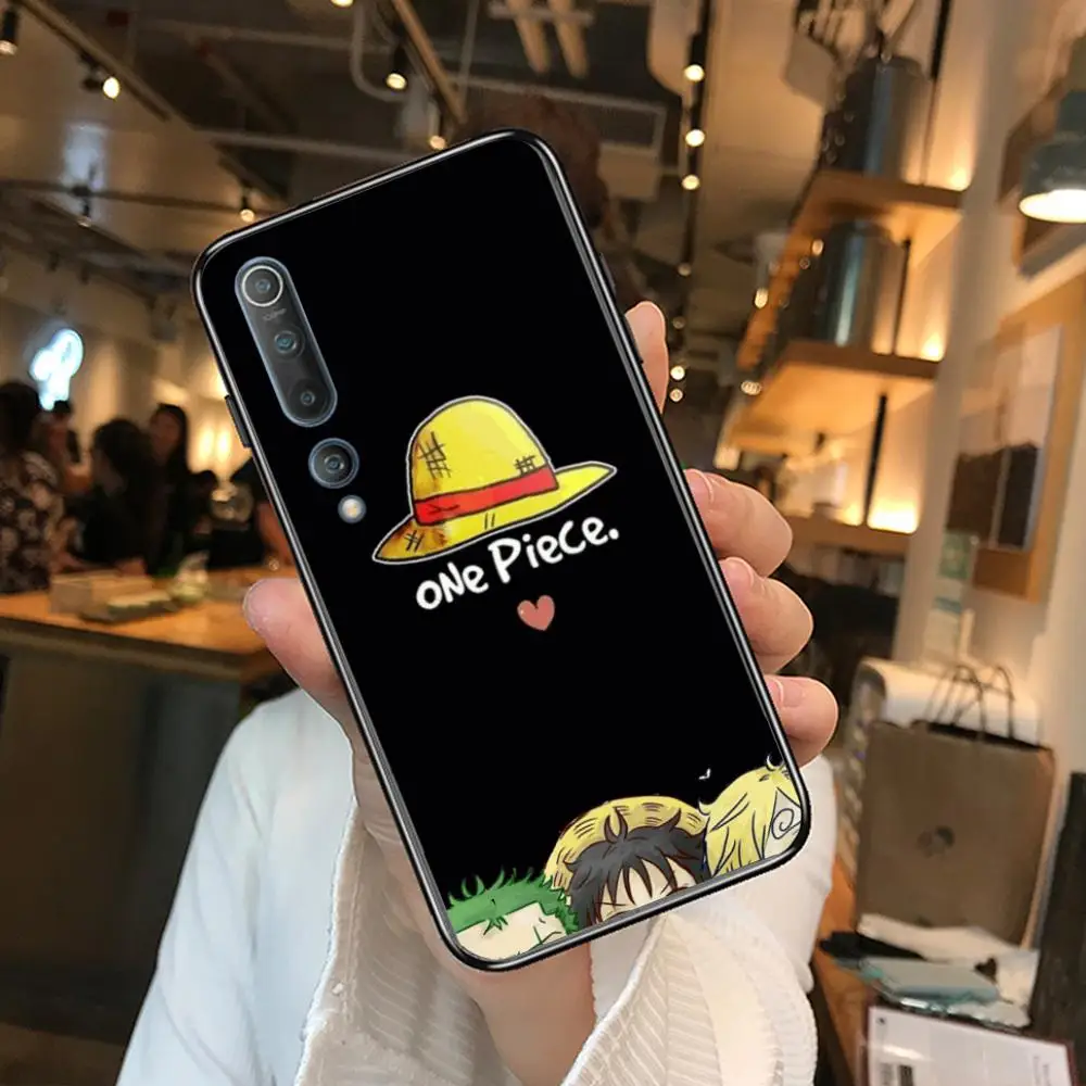 

Japanese Anime Luffy Tattoo Phone Case For xiaomi mi11 5g 10 liti Ultra 9Pro SE 3 8 Note Anime Black Cover Silicone Back Pretty
