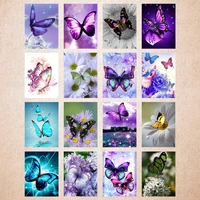 weiwei 5d diy diamond painting animal purple shiny butterfly picture diamond inlaid gift home decoration rhinestone handmade