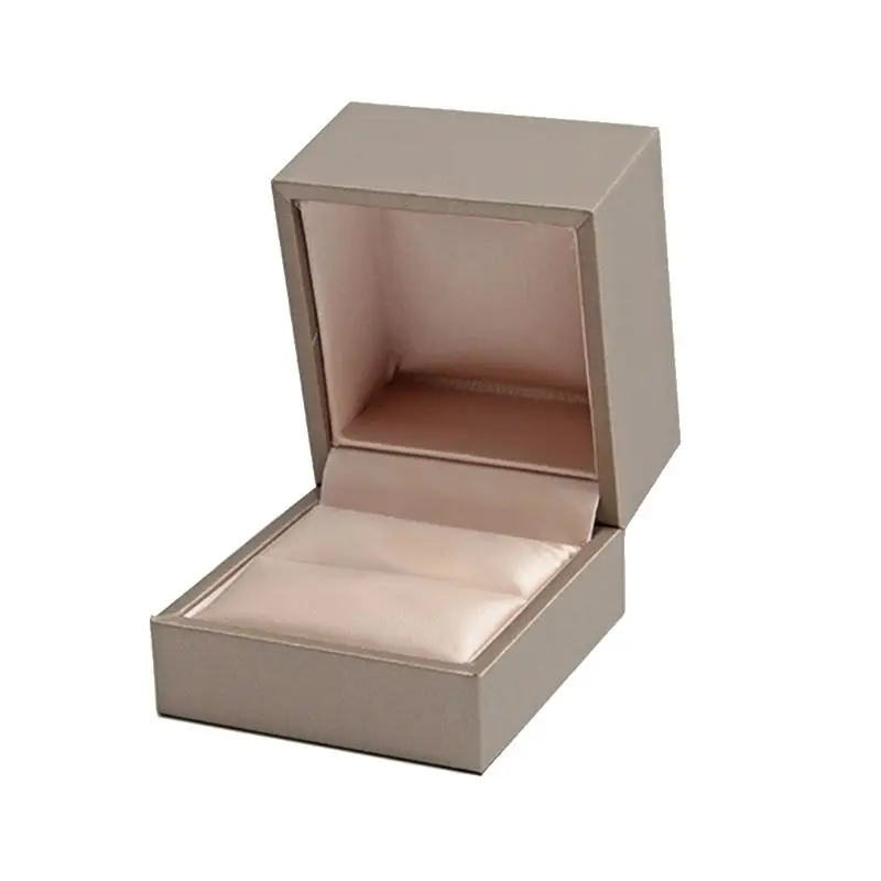 

PU Pendant Box Double Ring Display Holder with Lid Ring Box Holder for Gift P0RF