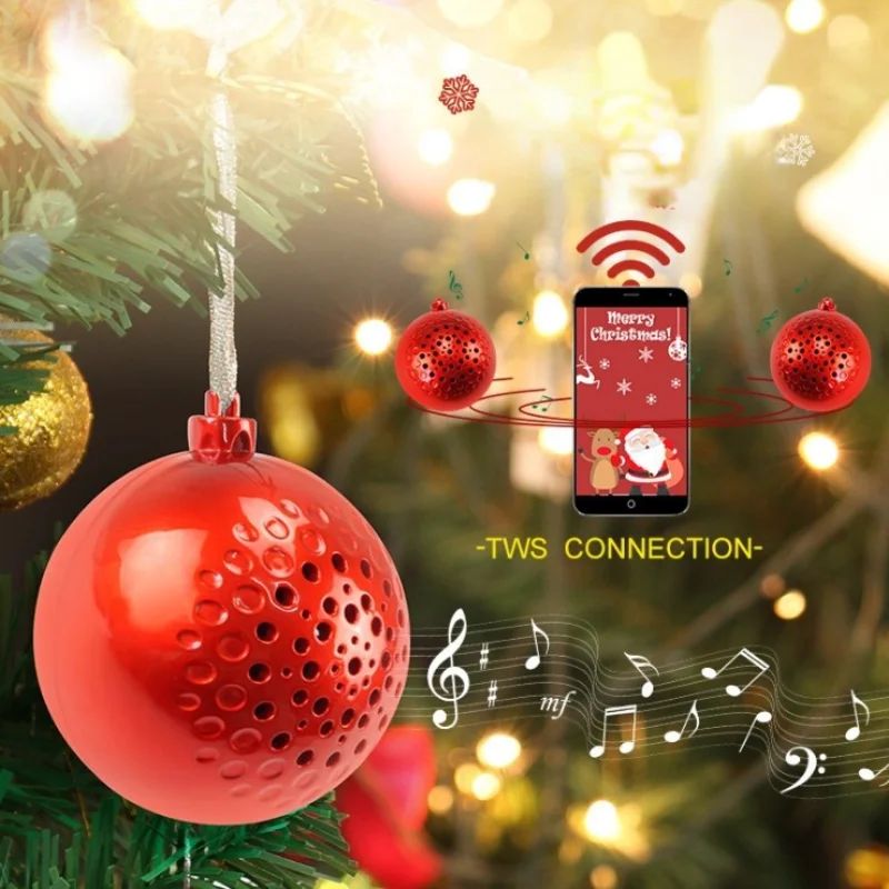 Беспроводные динамики с рождественскими шарами Bluetooth-совместимость поддержка TWS