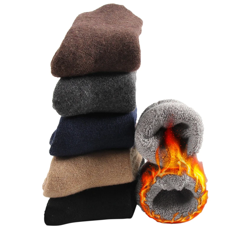 

Super Thicker Solid Socks Wool Socks Against Cold Snow Russia Winter Warm Funny Happy Male Men Socks
