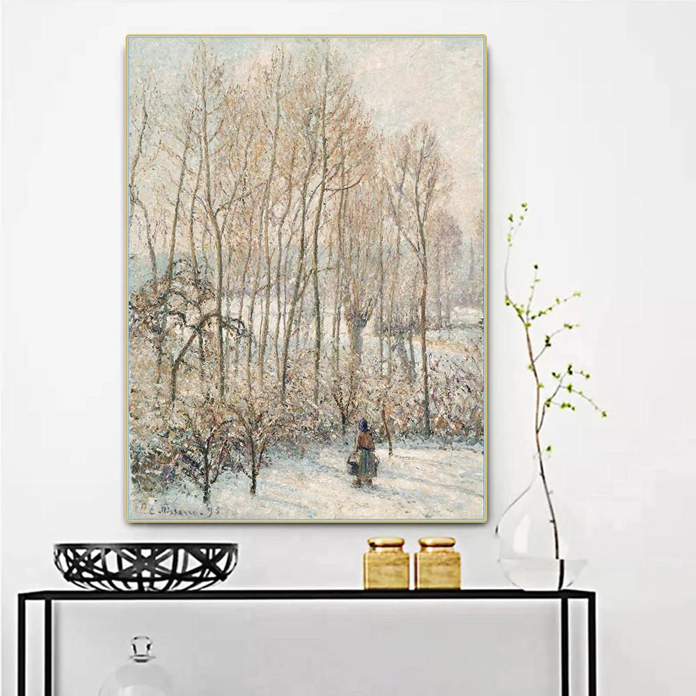 Citon Camille Pissarro《Morning Sunlighton the Snow Eragny-sur-Epte》Canvas Oil Painting Art Picture Wall Decor Home Decoration | Дом и сад
