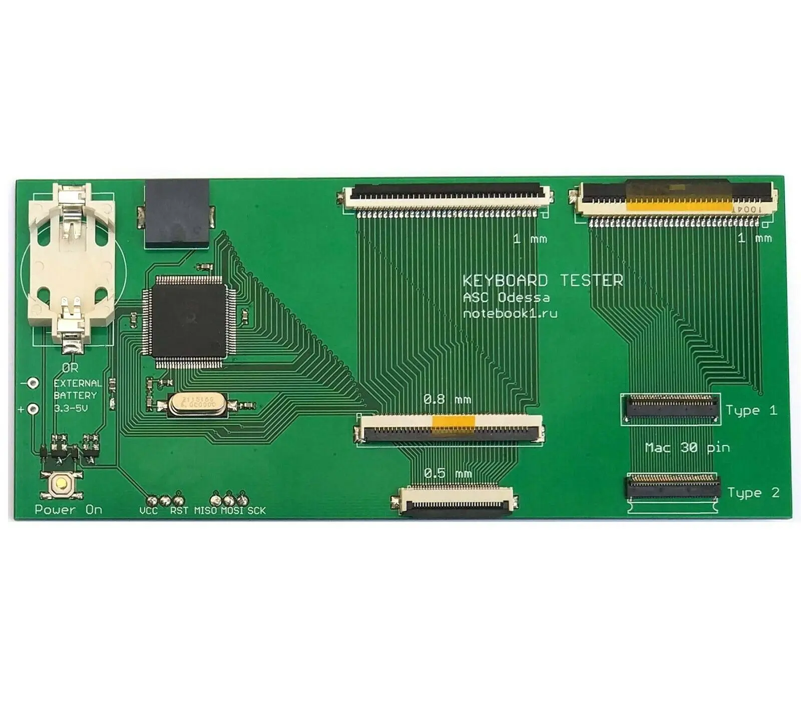 

Universal autonomous laptop keyboard tester NEW VERSION 4 added 2 different 30 pin 0.5mm connectors for Apple keyboards