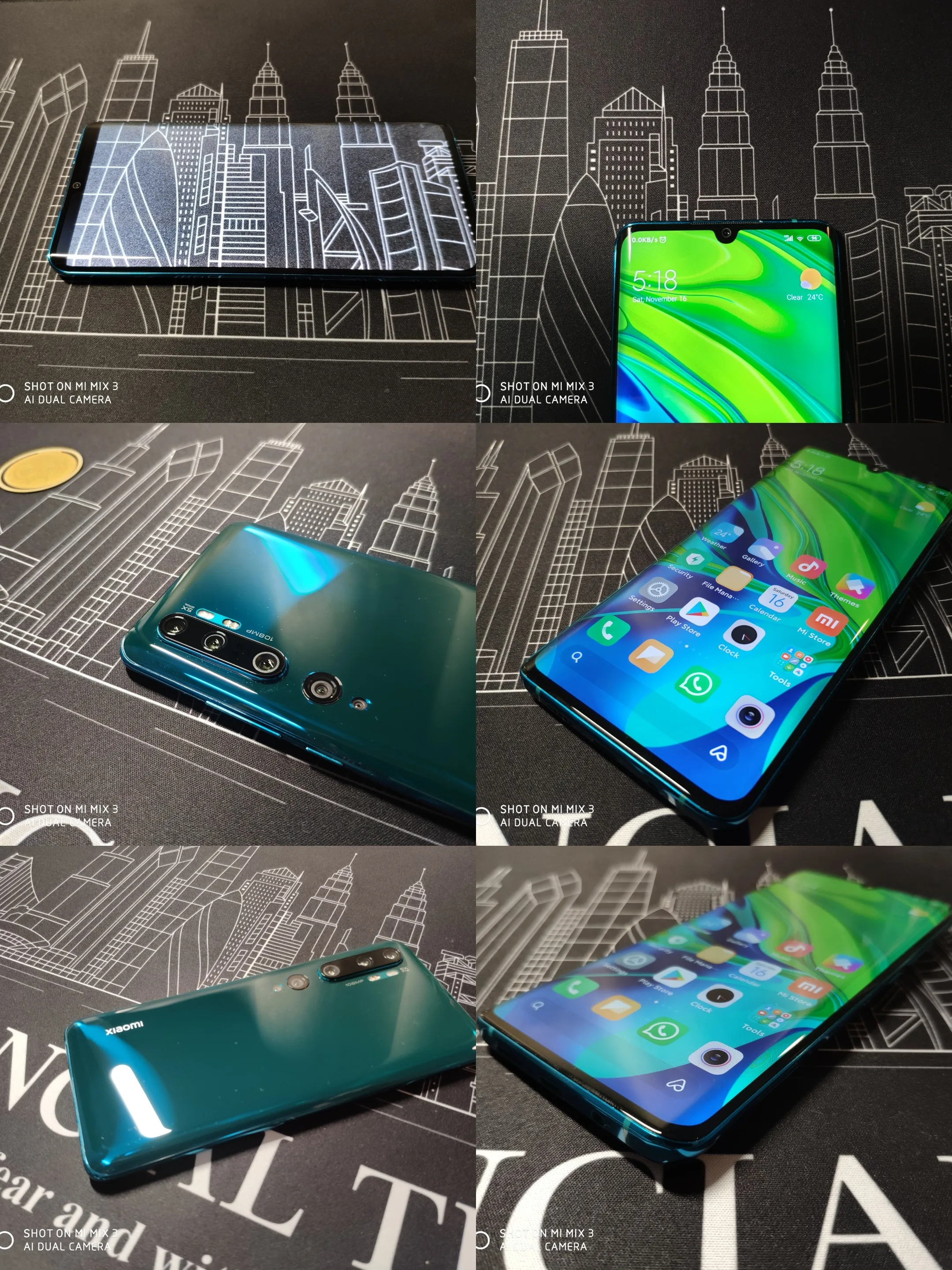 Глобальный R Xiaomi CC9 Pro / Note 10 6GB 128GB 108MP Penta Camera Smartphone 5260mah Mix Оптический зум с двойным изогнутым экраном