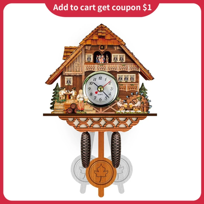 Часы-куклы с немецким черным лесом в скандинавском ретро-стиле деревянные
