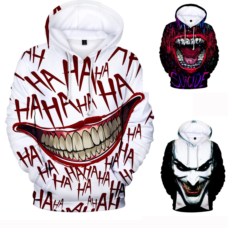 

Худи Haha coringa с капюшоном 3d moletom с капюшоном в повседневном стиле harajuku для больших затемнений