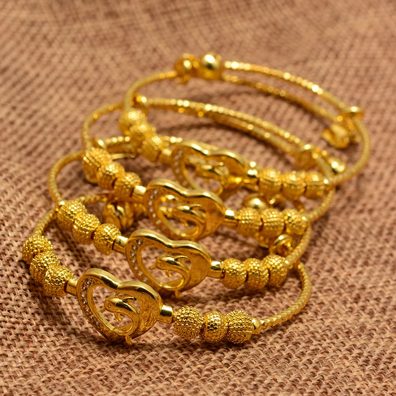 4 шт. Дубай арабские золотые цветные бриллианты и браслеты для женщин девушек