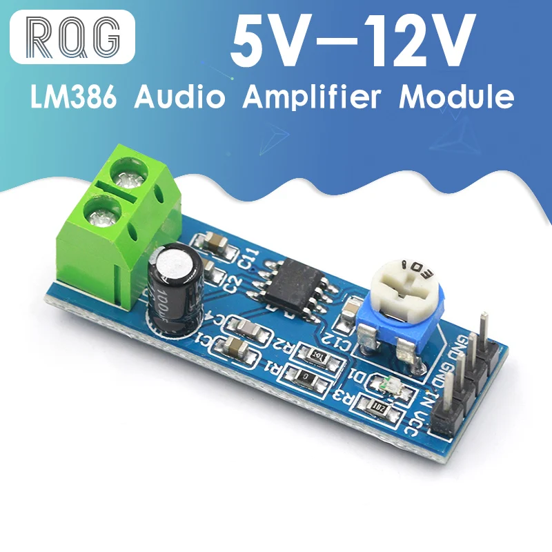 1 шт. модуль усилителя звука LM386 200 раз вход 5 12 В сопротивление 10 к|Регуляторы