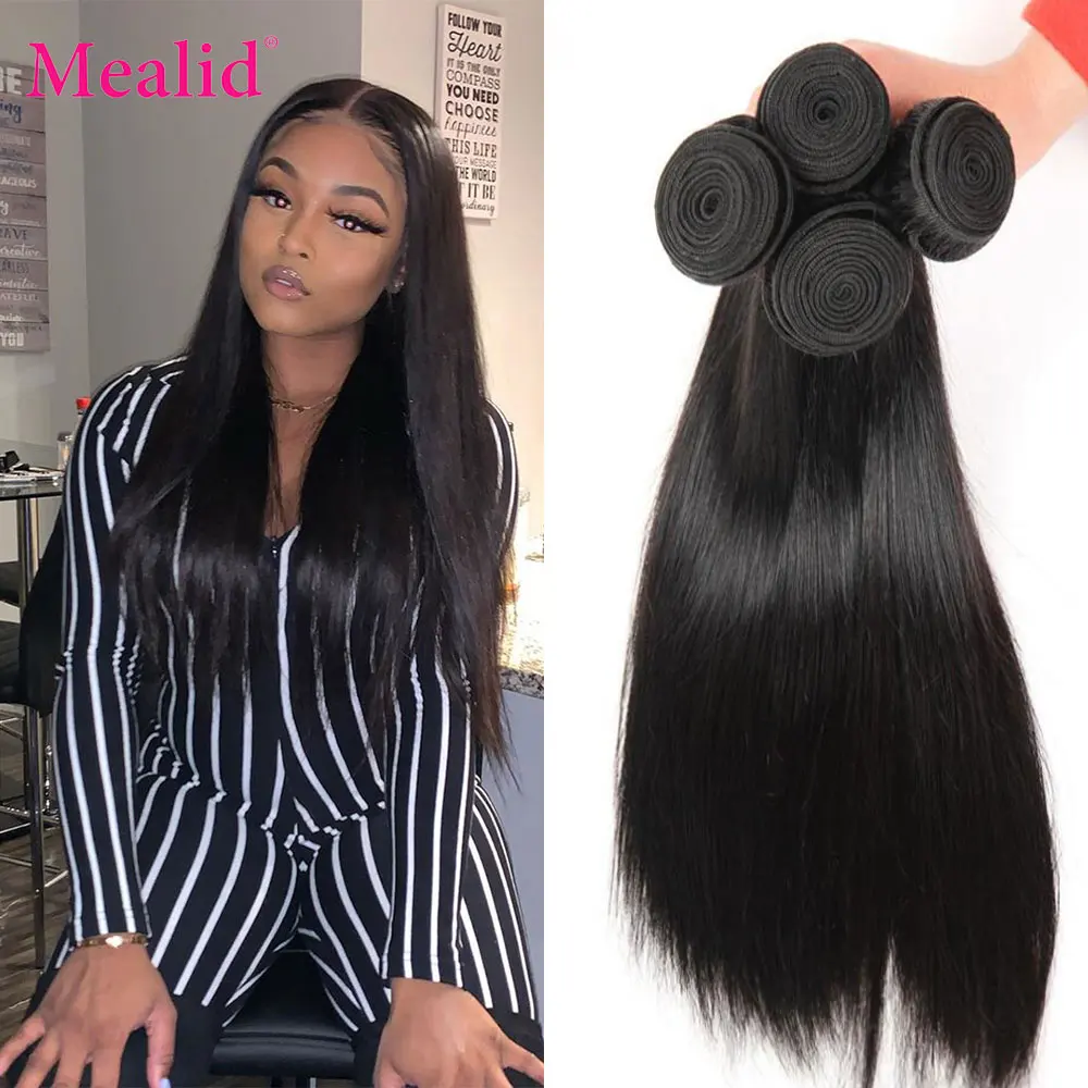 

Malaysian Hair Weave Bundles Straight 100% Human Hair 3-4 Bundles Deals 30inches Remy Natural Hair Extensions Wholesale