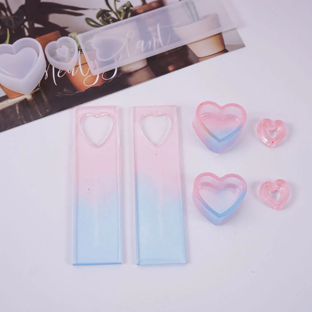 Кристаллическая эпоксидная смола форма коробка в форме сердца пустая подвеска