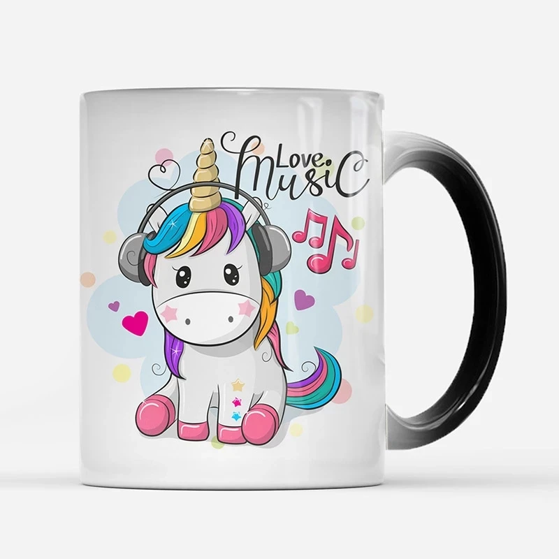 Креативная Волшебная мультяшная кружка с единорогом Термочувствительная