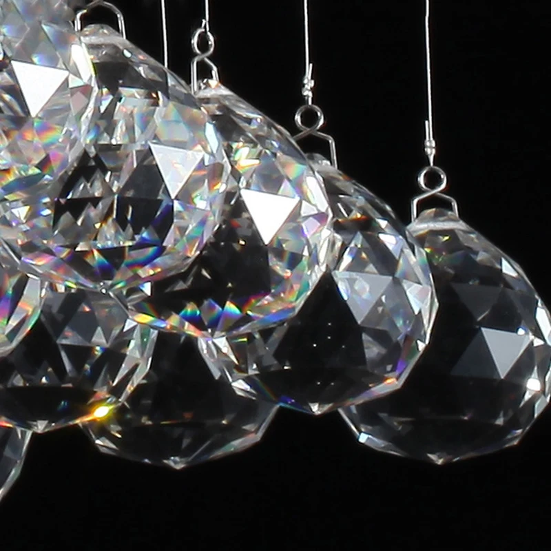 

New HAIXIANG Modern Rectangle Crystal Ceiling Lamp Chandelier Living Room Restaurant Hotel Room Rain Drop Lighting LED Bulbs