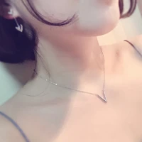 genuine 100 100 925 sterling silver simpl letter v pendant necklace women chokers creative hot sales korean jewelry wholesale