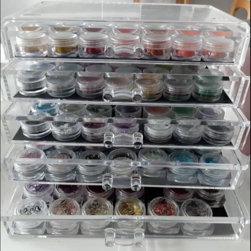 4-х уровневый акриловый ящик для хранения косметики и украшений.