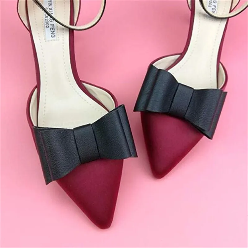 1 пара из искусственной кожи с бантом обувные зажимы украшения простые