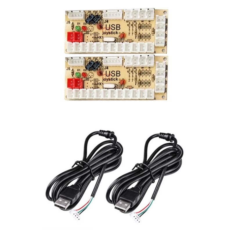 

Arcade DIY Kit USB Encoder Joystick Chip LED Button for 1 & 2 Player USB to PC / Raspberry Pi /KOF/SNK