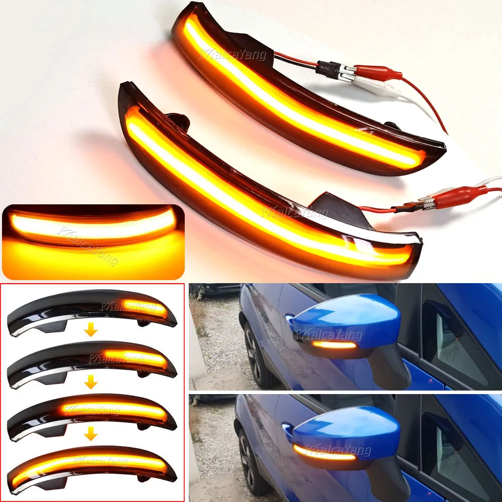 

For Ford Kuga Escape C520 EcoSport 13-18 Focus 3 MK3 SE ST RS US C-Max LED Dynamic Trun Signal Mirror Sequential Light