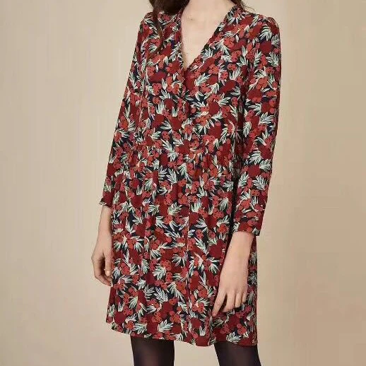 Женское платье весна-лето 2020 новое модное мини-платье с длинным рукавом и принтом