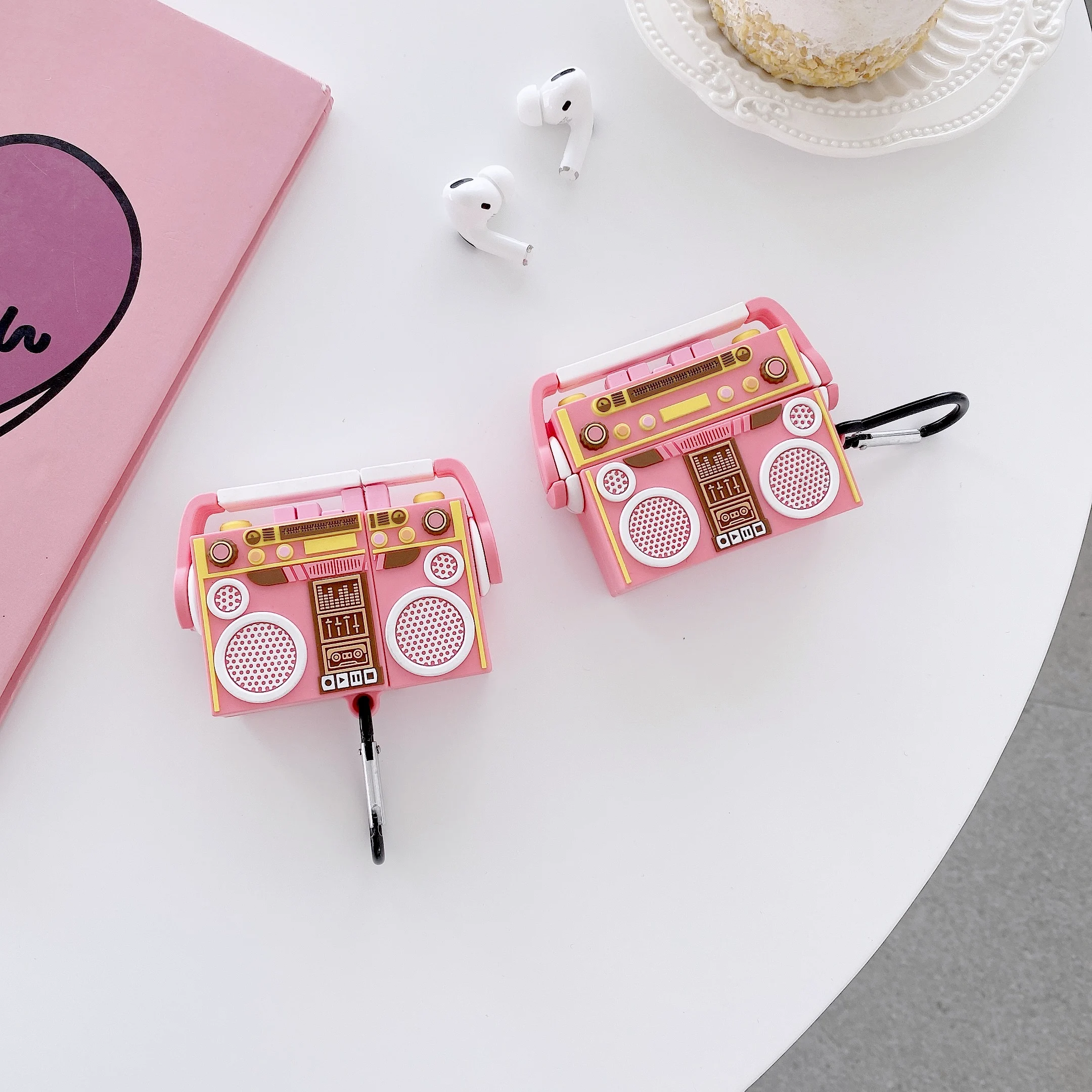 

Pink Girl Series Earphone Bluetooth Anti-fallHeadphones Case Wholesale For Airpods 1 2 Pro Fashion Cute Radio Character Image