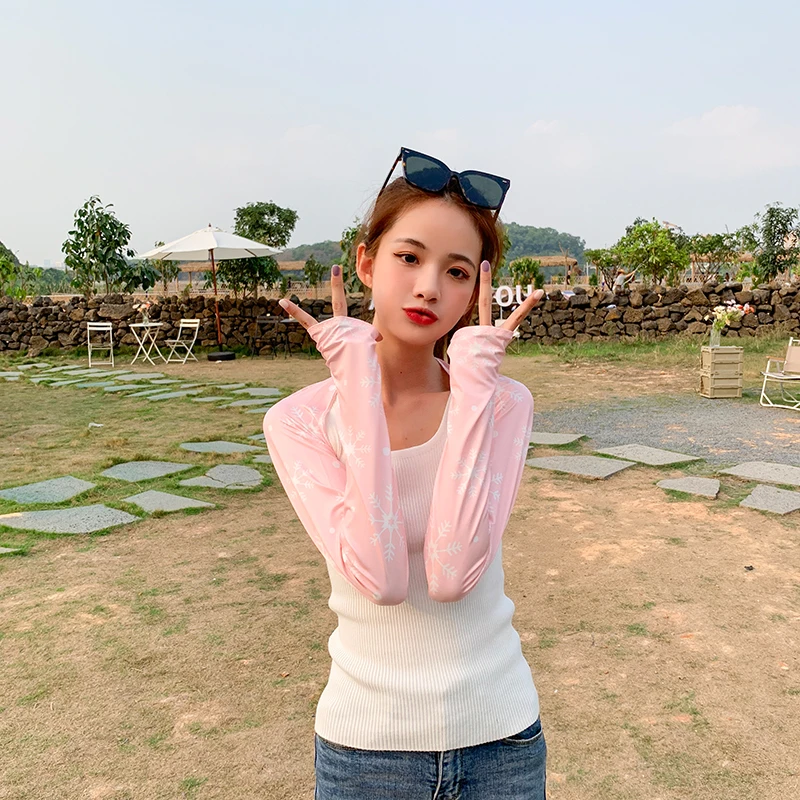 Летняя модная шаль из ледяного шелка Солнцезащитная накидка на руку удобная