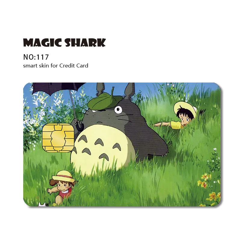 Magic Shark Crayon Shinchan Toroto Cartoon PVC Back Film Tape Sticker for Credit Card
