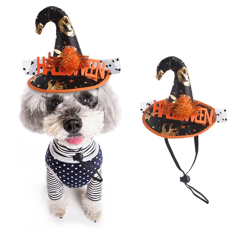 

Новейшая шляпа для Хэллоуина, собаки, кошки, волшебника, веселая тематическая лампа с регулируемой пряжкой, аксессуары для фестиваля и дома...