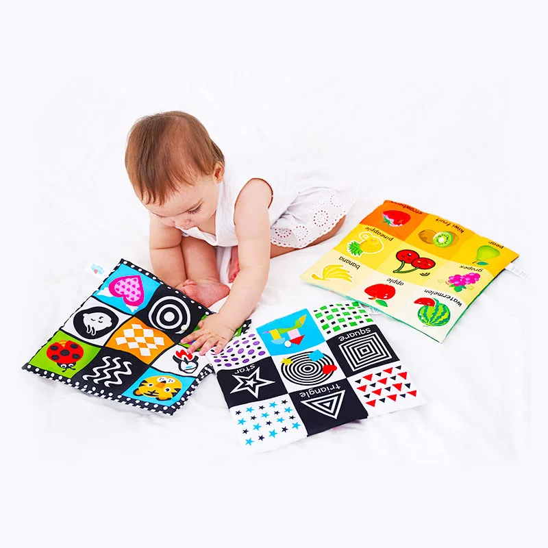 

Baby Book Early Teaching 6-12 Months Cloth Books Colorful Education Toys for Newborns with Sound Paper