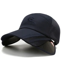 long visor summer baseball cap quick dry men women outdoor sports breathable mesh snapback hip hop fishing hat gorras mz0162