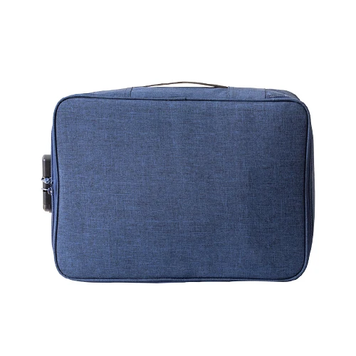 Navy blue Большой Вместительный органайзер для документов, сумка для путешествий, чехол для ID, кредитных карт, кошелек, держатель для денег, органайзер, чехол, коробка, аксессуары - Цвет: Navy blue
