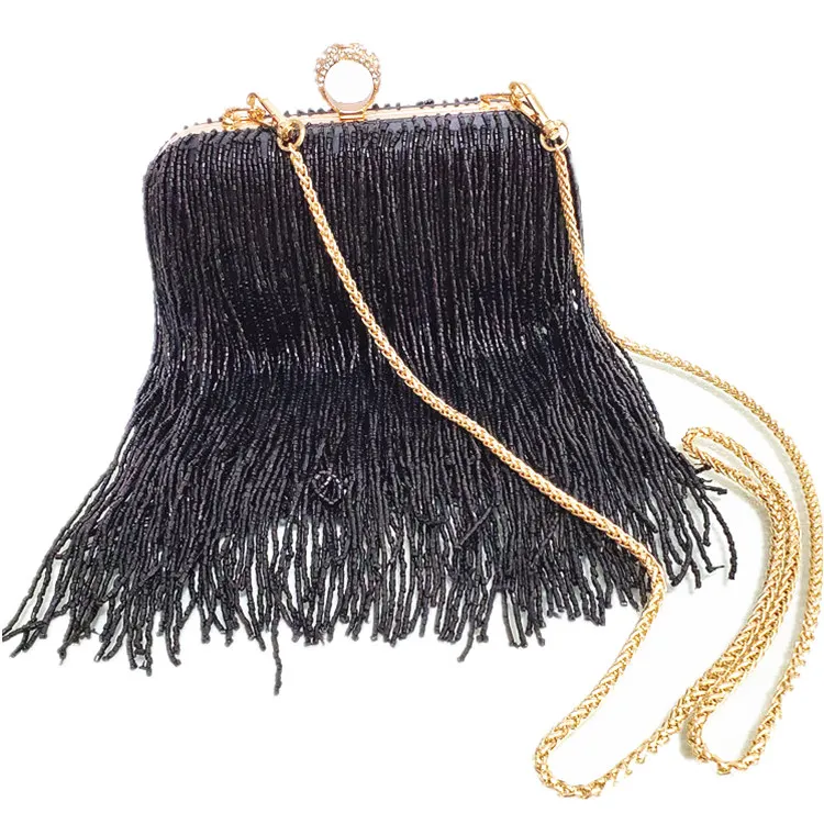 Women Tassel Fashion Ladies Clutch Bag Shoulder Handbags Female Party Wedding Evening Bag For Phone Purse