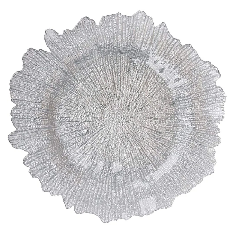 

Glass Plates Dining Table Plate Snack Plate Platter Snack Dish Fruit Tray Wedding Reception Decoration Silver