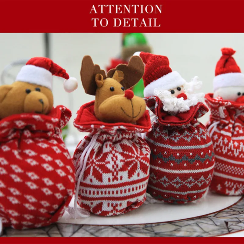 Креативные Новые Вязаные Рождественские 3d сумки с яблоками рождественские