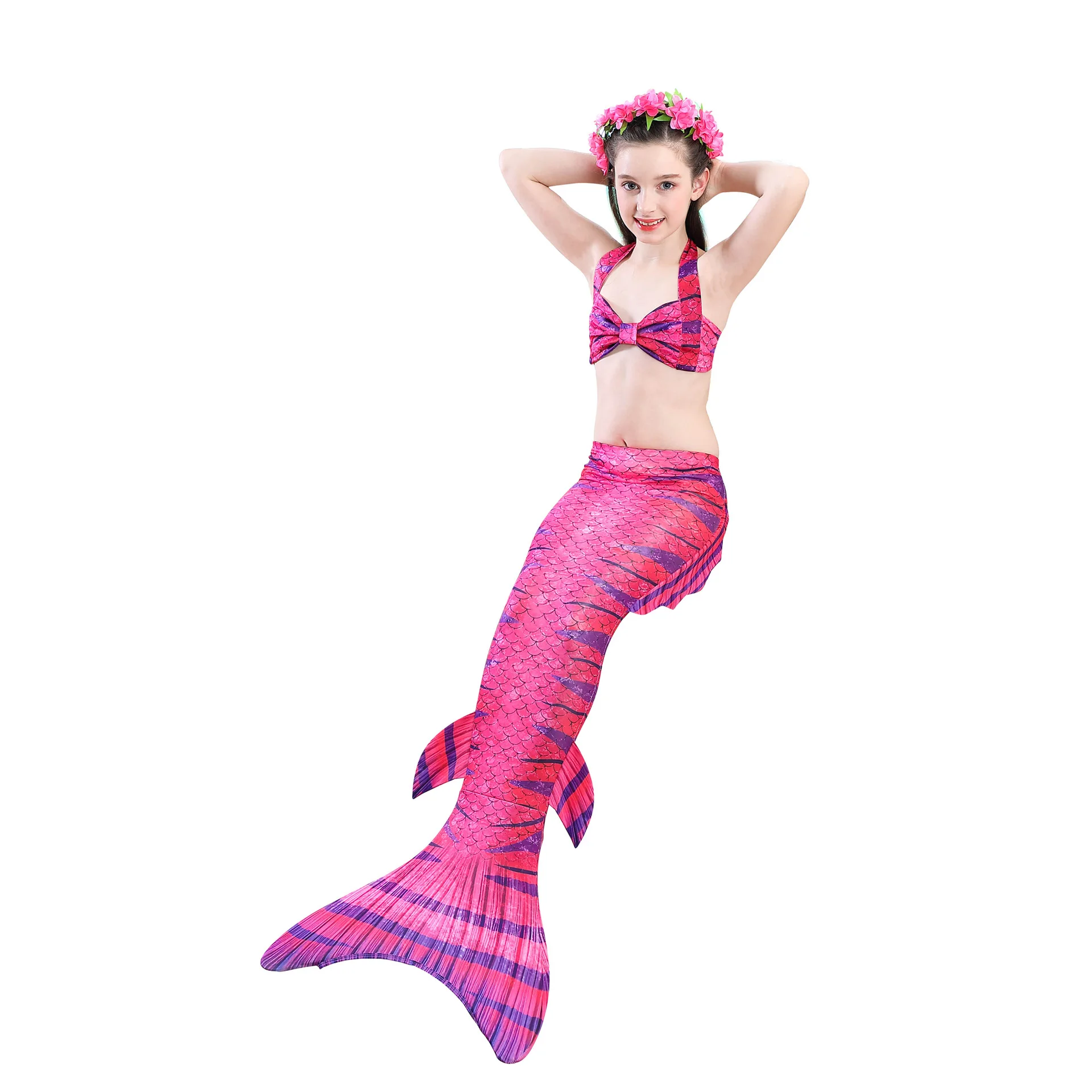 

NEW!Little Mermaid Tails With Swimming Bathing Suit with Flipper Garland Goggles Swimwear Dress Mermaid Costume