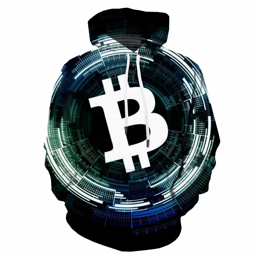 

Толстовка мужская с 3d принтом Биткоин, черный Свитшот в стиле Харадзюку, худи в стиле хип-хоп с аниме, Повседневная Уличная одежда унисекс, пикантная