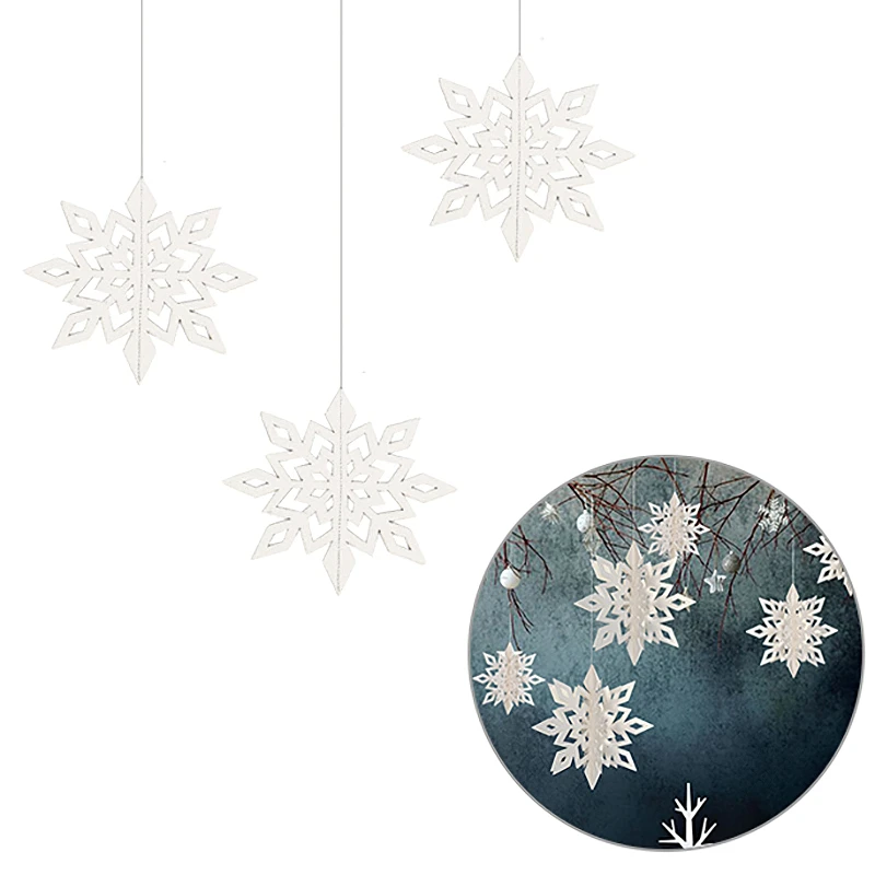 Рождественские украшения в виде снежинок полые рандомные поддельные зимние для