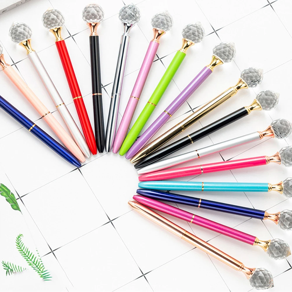 

1Pc Beautiful Big Diamond Crystal Ballpoint Wedding Ball Metal Pen Kawaii Magical Fashion School Office Supplies Stationery