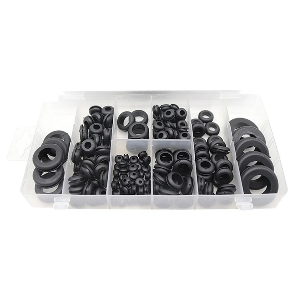

180 PCS Rubber Grommet Retaining Ring Wiring Cable Gasket Seal Assortment Set for Car Wiring Cable Protection