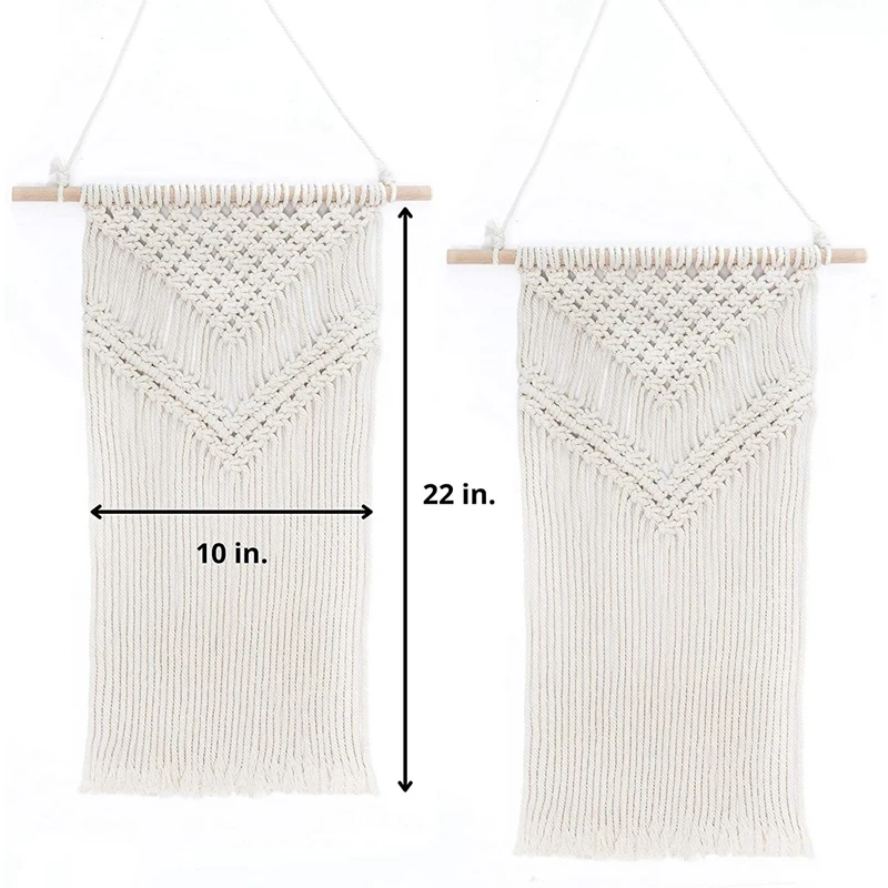 

2 Pcs Macrame Wall Hanging, Elegant Stylish Boho Wall Decor, Macrame Wall Decor, Set of 2 Woven Wall Hanging Decoration